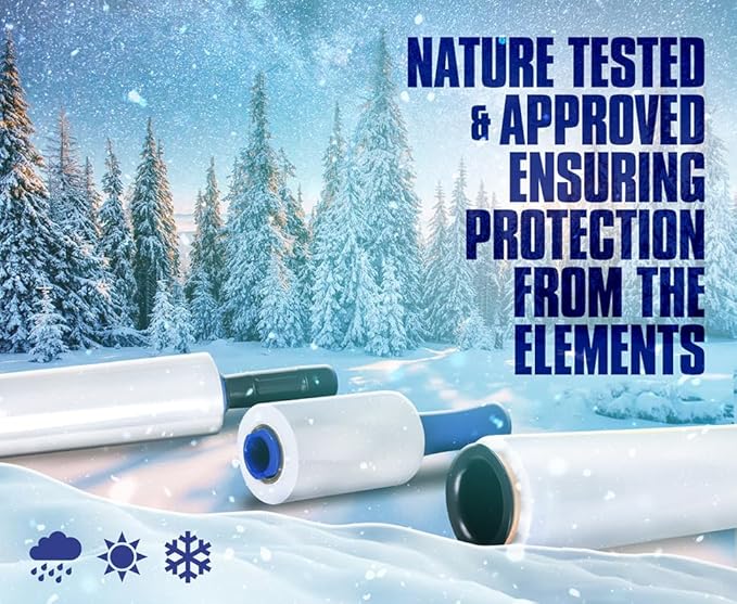 International Plastics Co. Black 18" Stretch Film/Wrap 1500 feet 7 Layers 80 Gauge Industrial Strength 800% Stretch 20 Microns Durable Adhering Packing Moving Heavy Duty Shrink Film (1 Pack, Black)