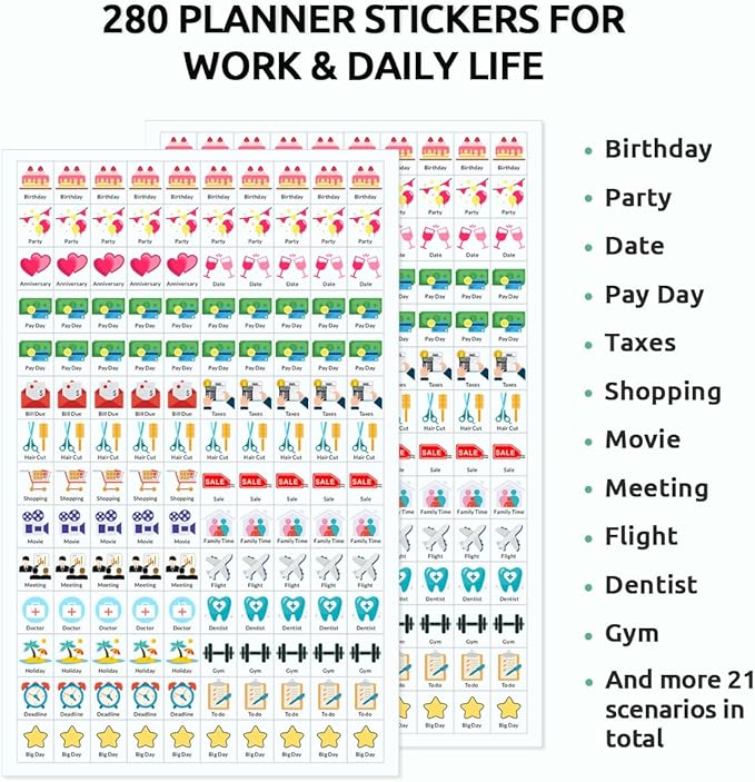 SKYDUE Desk Calendar 2025-2026, May 2025 to Dec 2026, 20 Months Small Desk Calendar with Planner Stickers, 8.5" x 7" Desktop Calendar Planner, Rainbow