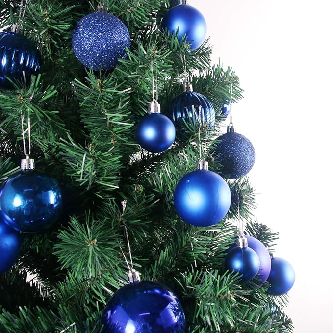 Royal Blue 3.2" Large Christmas Balls - Christmas Tree Decoration Ornaments Shatterproof Hanging Balls for Birthday Halloween Holiday Wedding Decorations Set of 10pcs