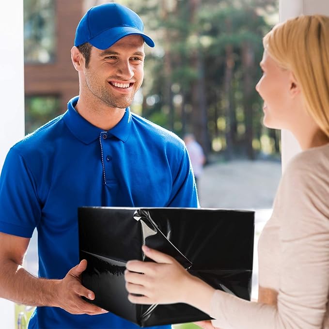 Fuxury 500pcs Poly Mailers 19X24 inch,Self Adhesive Shipping Bags for Clothing,Waterproof Shipping Envelopes Mailers Poly Packaging Bags for Small Business, Flexible Mailing Envelope Black