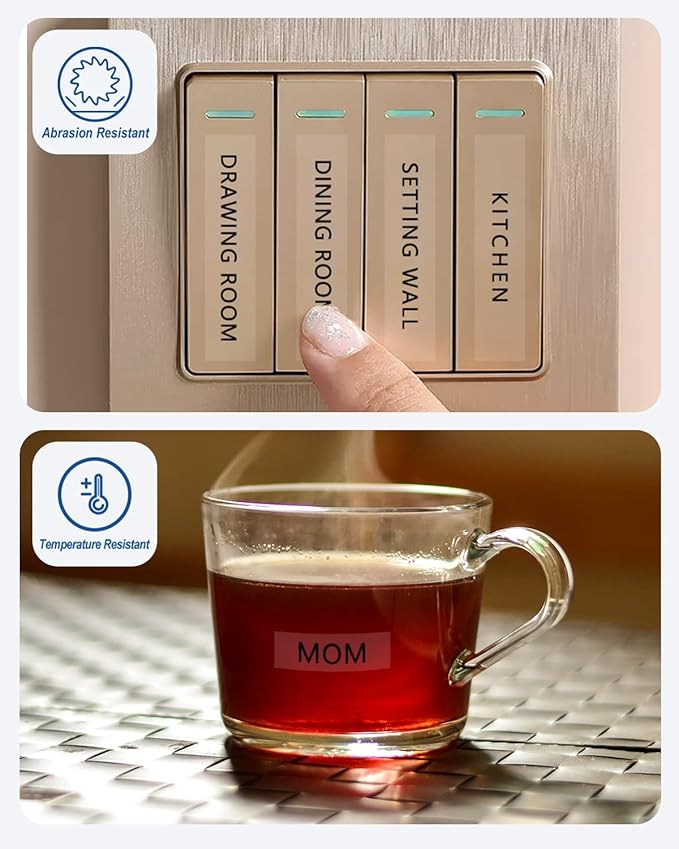 Tape Tze Tz Clear Compatible with 18mm 0.7 Laminated Brother P Touch Label Maker Tape TZe-141 TZe141 Label Tape for PT D400 D600 D610 P710BT, Black on Clear, 3/4 Inch x 26.2 Feet