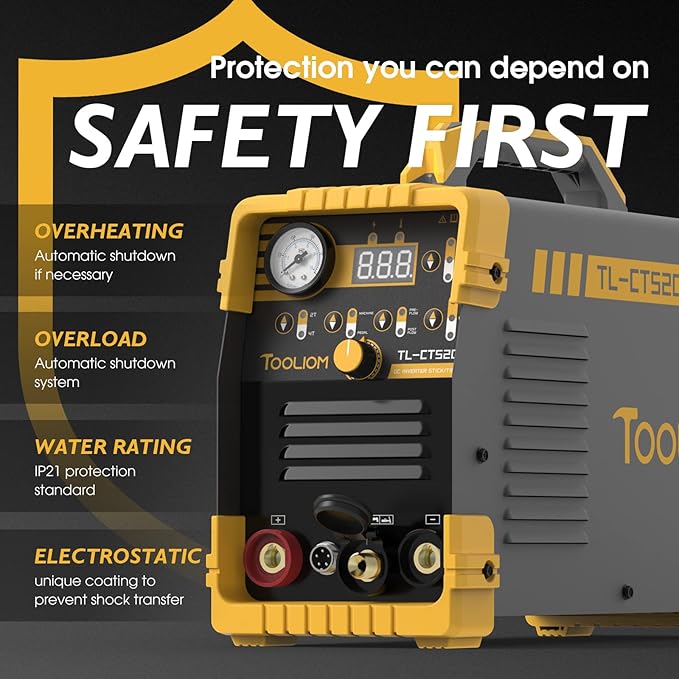 TOOLIOM 3 in 1 Cut/TIG/Stick Welder 50A Air Plasma Cutter 200A TIG and 200A Stick Welder Portable Welding Machine Dual Voltage 110&220V