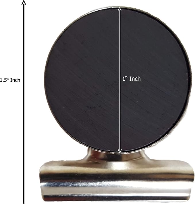 Mini Silver Refrigerator Magnet Hook Clips for Holding Photographs, Holding Business Cards, Office Organizing, Memo Note Clips (12)