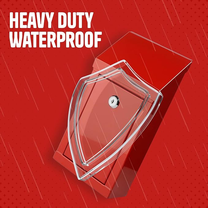 Metal Donation Box-Suggestion Box with Slot and lock-Cash Lock box for Money-Drop Box-outdoor waterproof mailbox and ballot box-comes with pre-drilled holes for easy wall mounting 10 X 6 X 2.5"(Red)