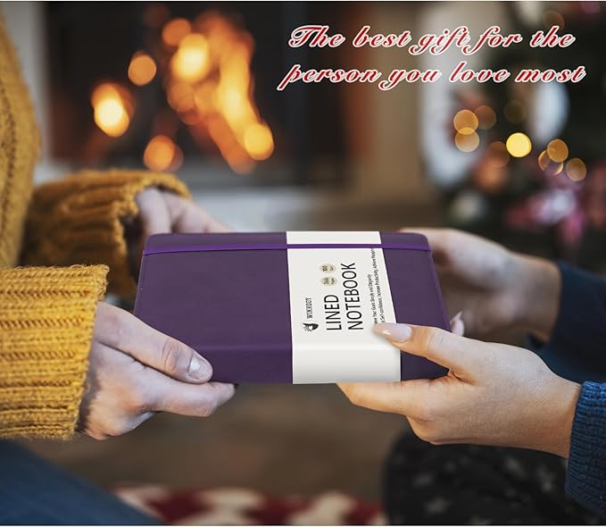 Lined Journal Notebook, 366 Pages, 100Gsm Leather Hardcover Journals for Writing Thick A5 College Ruled Classic Notebook with Pen Loop, Daily Journal for Women Men Travel Business Work Officee