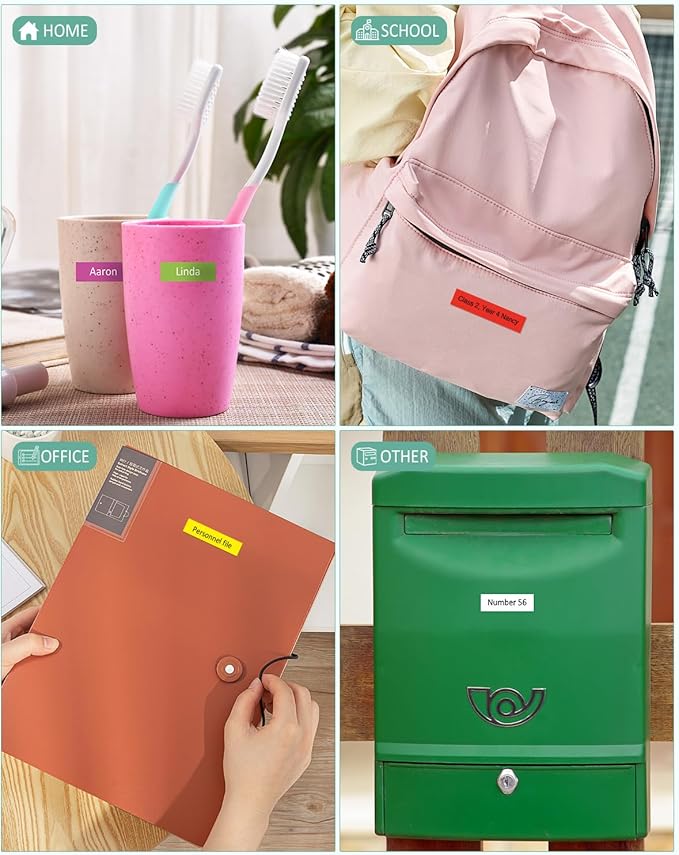 6-Pack 12mm 0.47" Laminated Label Tape Compatible for Brother P Touch Label Tape Tze Tz 12mm 0.47" Multi-Color Tze 231 131 431 531 631 731 1/2" Inch for PT-D220 PT-D210 PT-H130W PT2430 PTD400