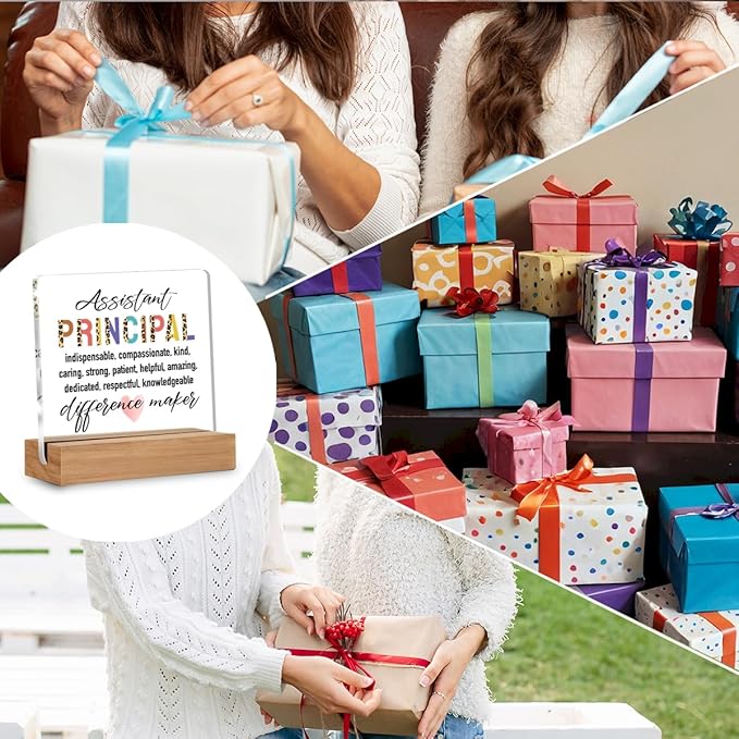 Assistant Principal Gifts for Women Men, Assistant Principal Appreciation Gifts Back to School, Unique Office Decorative Signs Plaque for Desk