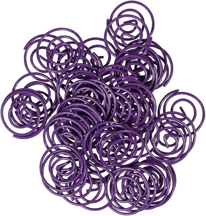 JAM PAPER Circular Paper Clips - Round Paperclips - Purple - 50/Pack