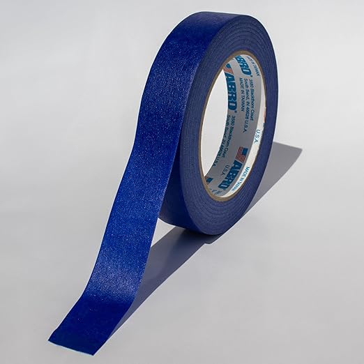 ABRO Blue Painters Tape 1 Inch Wide, 24mm x 55M, All Purpose Blue Tape, Temporary Labeling, Easy Tear, Clean Removal, Masking Tape Colored DIY or Pro - 6 Pack