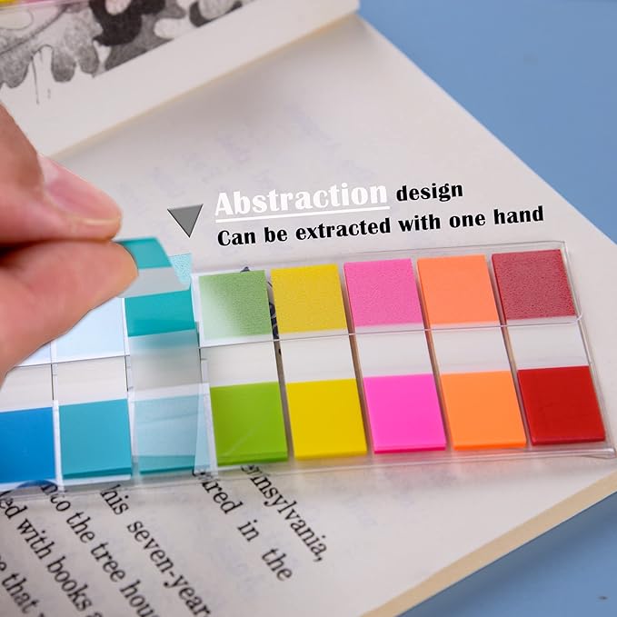 Ericter 1440 Pcs Sticky Tabs Book Tabs Page Markers Tabs, Sticky Note Tabs Colored Writable and Repositionable Index Tabs, Tabs for Annotating Books, Page Tabs