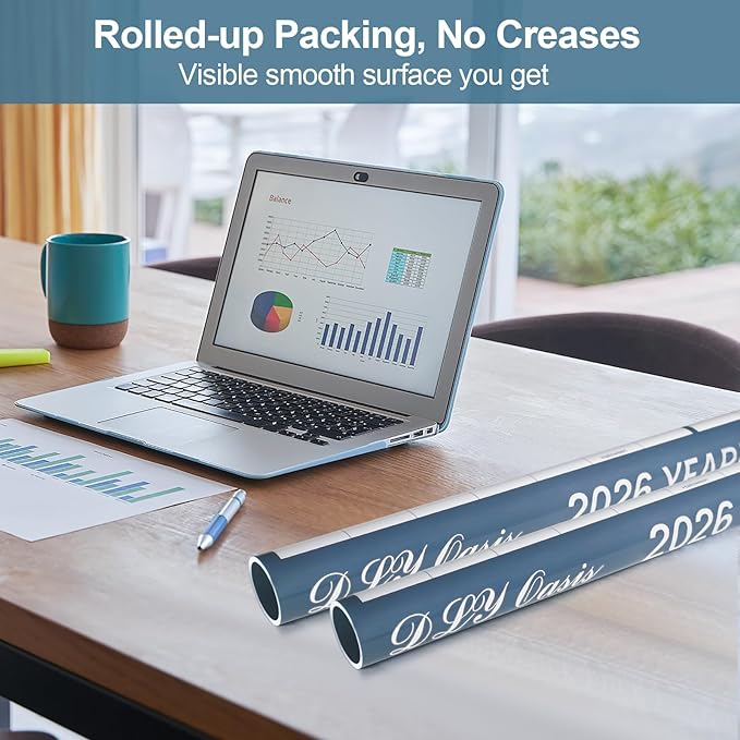 32" x 48" 2026 Wall Calendar, Large Rolled Wet & Dry Erase Wall Calendar 12 Month, Yearly Laminated Wall Calendars, Reversible Annual Planner, Horizontal/Vertical, with Julian Dates