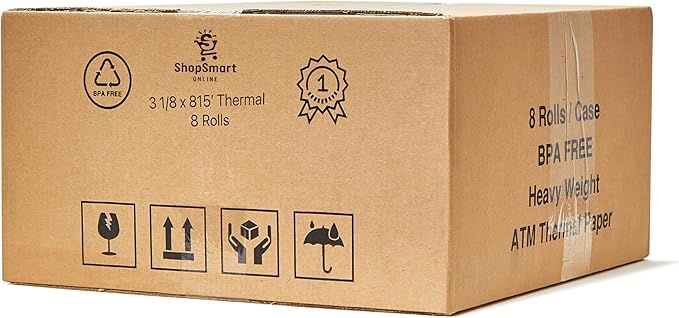3 1/8" x 815' Heavy Weight ATM Thermal Receipt Paper Rolls Compatible with most Nautilus Hyosung ATM's. (Pack of 8)
