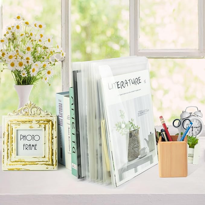 NACHLYNN 108 Pack Plastic Envelopes Poly Envelopes with Snap Closure A4 Size Clear Document File Folders Organizers Clear File for School Office Supplies