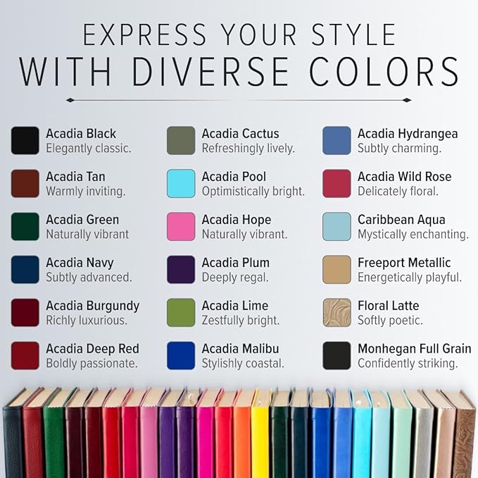 Gallery Leather Large Weekly Monthly Planner 2025-2026, Elegantly Bound Calendar Planner and Notebook with Stylish Gold-Gilded Page Edges, 12 Months - Acadia Hydrangea - 9.75 x 7.5 "