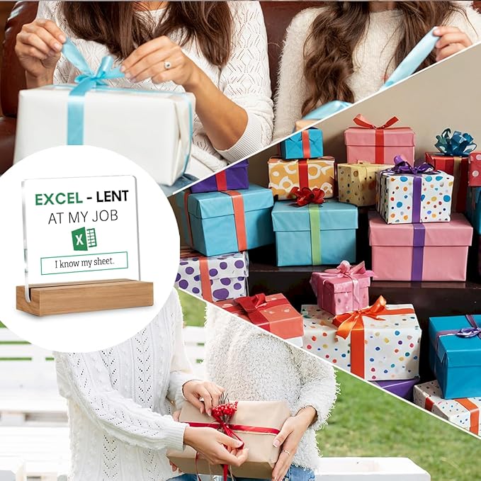 Accountant Gifts for Women Men, Funny Office Gift, Spreadsheet Gifts for Accounting Coworkers, I Know My Sheet Office Decorative Signs Plaque for Desk