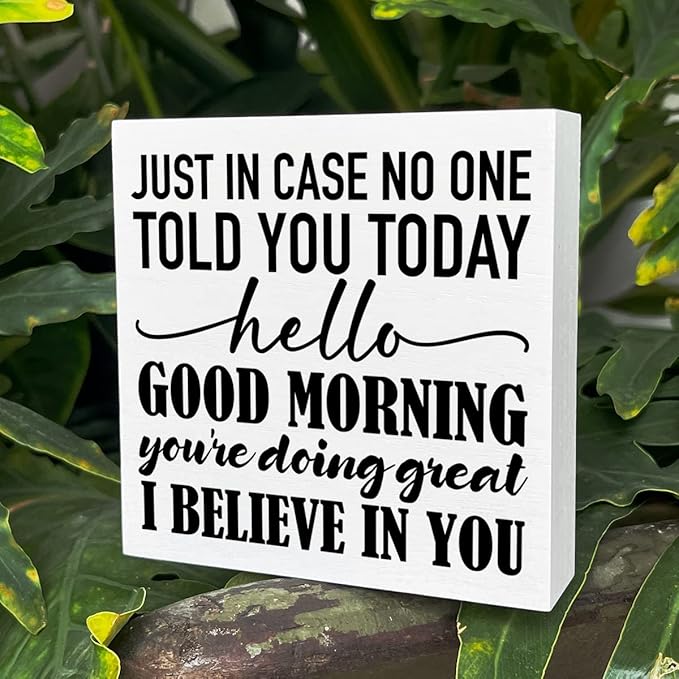 Inspirational Wooden Box Sign, You're Doing Great, Motivational Home Office Desk Decor, Encouragement School Classroom Decoration, Positive Gifts for Women Men Coworkers Student 5 inches*5 inches