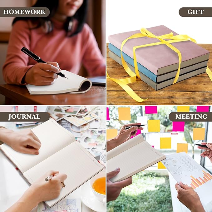 SATINIOR 5 Pack A4 Notebooks Large Journal 360 Pages Leather Softcover Hardcover Notebooks Thick Paper Lined Note Writing Notepad for Christmas Gifts Office School Business, 8.5'' x 11''(Multicolor)