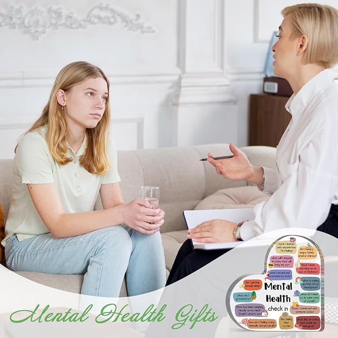 Therapy Office Decor, Mental Health Check In Decorations for School Counselor CBT DBT Therapy Counseling Poster Anxiety Relief Social Psychology Decoration