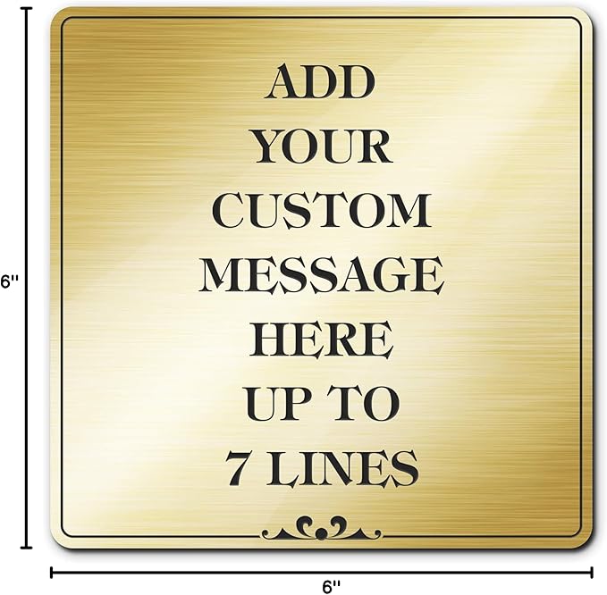 Custom Sign, Office Sign, Business/Office Name Plates for Doors/Wall, Indoor/Outdoor, 6x6 inch, 18 Colors, (Prestige) Made in USA by My Sign Center