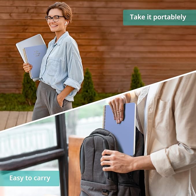 Taja Meeting Notebook for Work Organization - Work notebook with action items, Meeting Minutes Planner Notebook, Perfect Office Supplies for Men & Women - Lavender