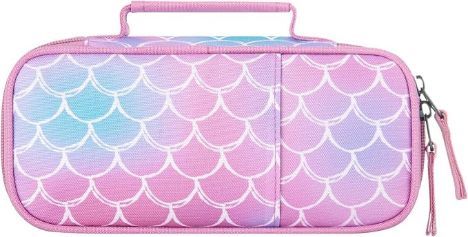 Choco Mocha Mermaid Pencil Case for Girls, Soft Pencil Case Kids Pencils Pouch for Kindergarten Girls, Pink