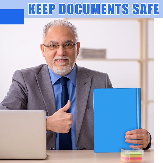 Teling 24 Pcs Clear Front Report Covers with 3 Prongs Presentation Folders Plastic Resume Portfolio Report Letter Size Presentation Binder for Paper Document School Office(Blue)