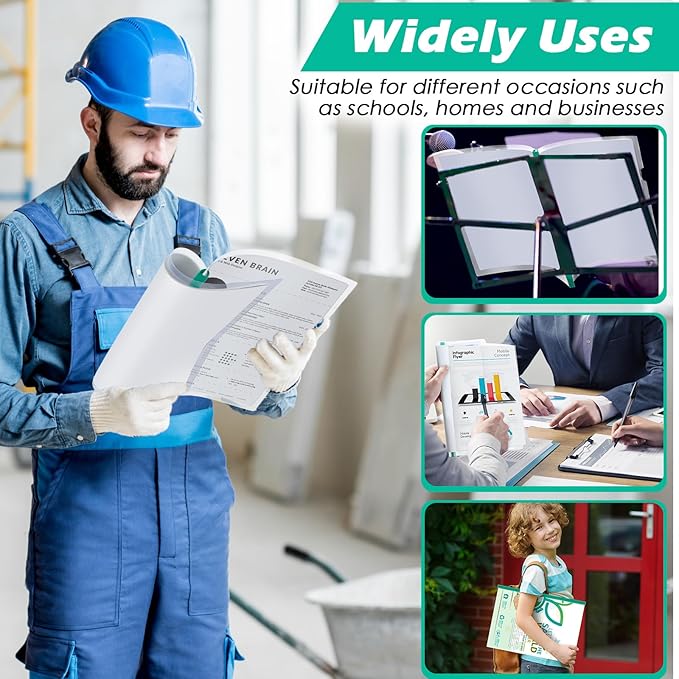 Thenshop 100 Pcs Clear Report Covers with Sliding Bars Sliding Bar File Folder Binder Plastic Report Folder for File Paper Book Resume Letter Office, 30 Sheet Capacity(Green)