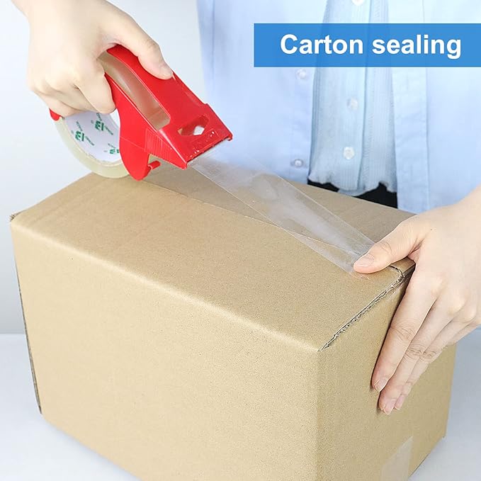 BOMEI PACK Heavy Duty Clear Packing Tape,2 Rolls with refillable Dispenser,Noiseless Packaging Tape 1.88 Inches x 55 Yards,Industrial Grade Boxes Shipping Tape for Moving,Mailing and Storages