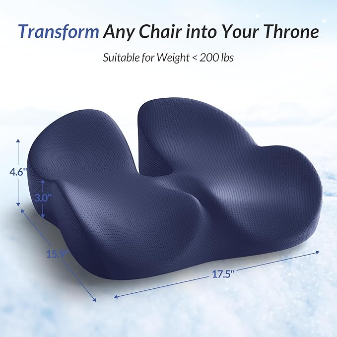 ZIKEE Gel Seat Cushion for Office Chair and Car Seat with Ergonomic Zoning, Memory Foam Chair Cushion for Sciatica, Lower Back, Tailbone Pain Relief and Intimate Ventilation, Non-Slip & Airy Cover