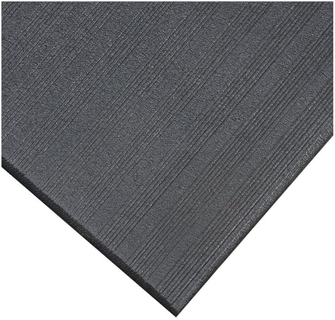 Notrax 410 Airug® 27" x 3' x 3/8" Anti Fatigue Mat, Enhanced Slip Resistance with Beveled Edges and Ribbed Surface, Ideal for Industrial and Commercial Workplaces, Black, 410S3273BL