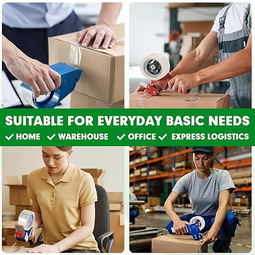HERKKA Clear Packing Tape, 18 Rolls Heavy Duty Packaging Tape for Shipping Packaging Moving Sealing, 3Mil Thick Clear Packing Tape, 2 inches Wide, 65 Yards Per Roll, 1170 Total Yards