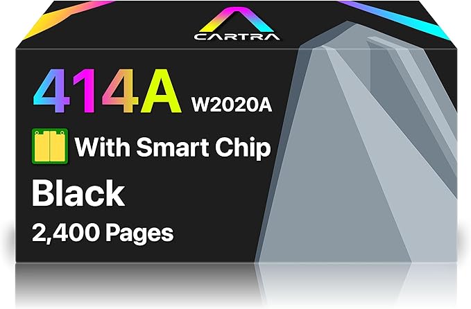 CARTRA 414A Black Toner Cartridge W2020A, Compatible with 414A Toner Cartridges, Works with Color Laser Jet Pro MFP Series Printer