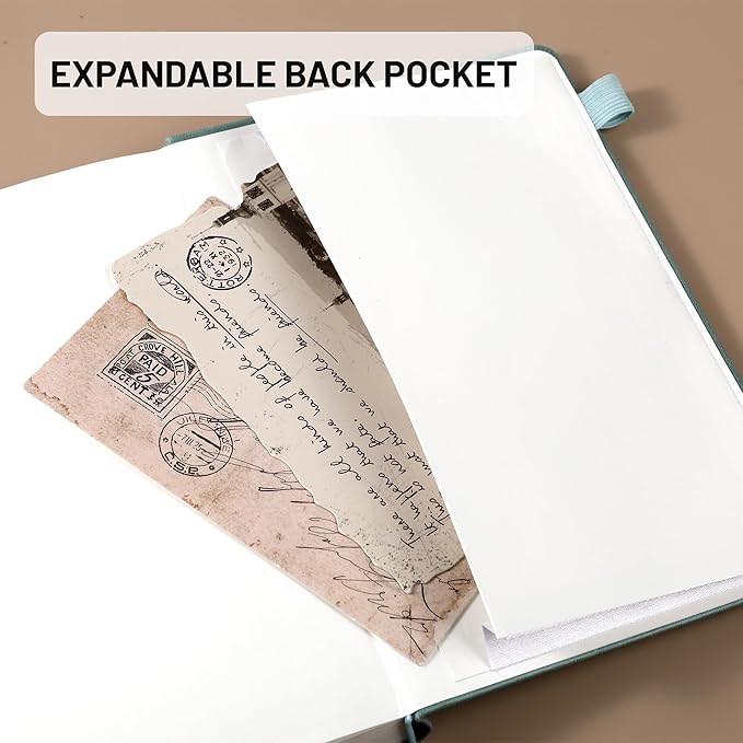 CAGIE Graph Notebook 320 Pages 100 GSM Paper Graphing Grid Journal B5 Hardcover Leather Quad Ruled Notebooks for Engineering, Math, Work, Green