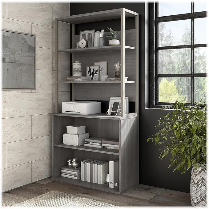 Bush Business Furniture Hybrid 2 Drawer Lateral File Cabinet-Assembled, Platinum Gray