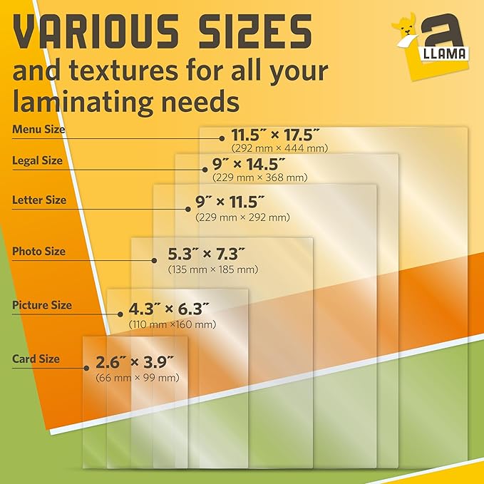 Thermal Laminating Pouches 9ā x 14.5ā, 5 Mil Thick, 20 Pack, Suited for Legal Size Laminating Sheets 8.5 x 14
