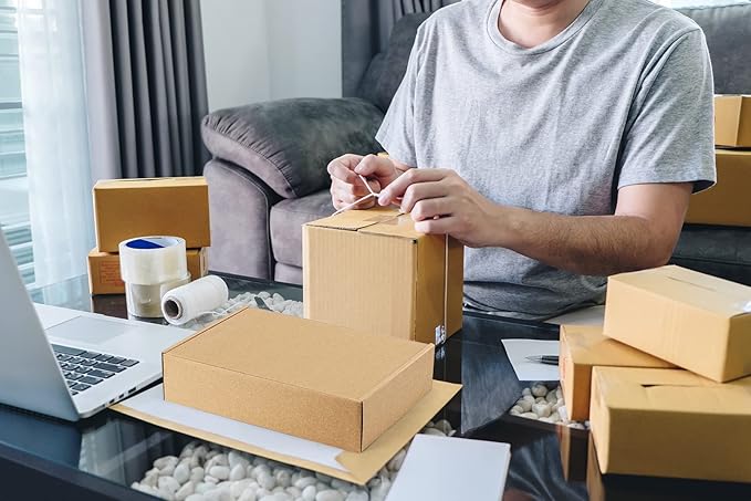 Eupako 9x6x2 Shipping Boxes Small Corrugated Cardboard Box - 25 Pack Brown Mailing Boxes for Packaging Small Business, Mailer Box