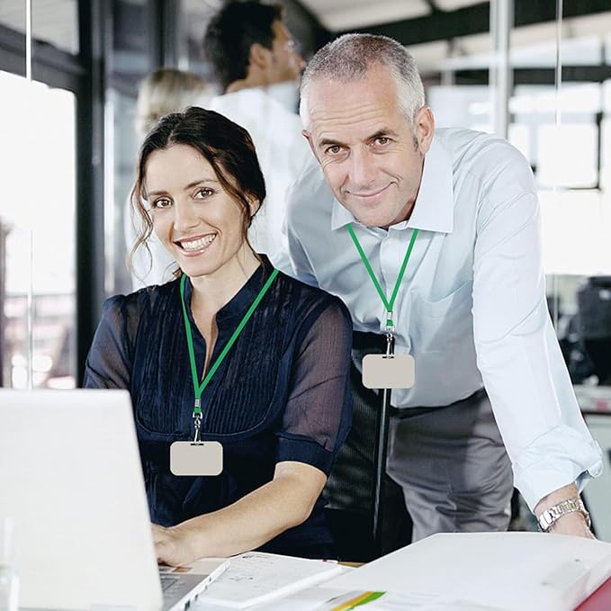 Bulk Lanyards Lanyards for ID Badges,Lanyards with Swivel Hook Clips for Name Tag Lanyard ID Holder (Green, 100 packs)