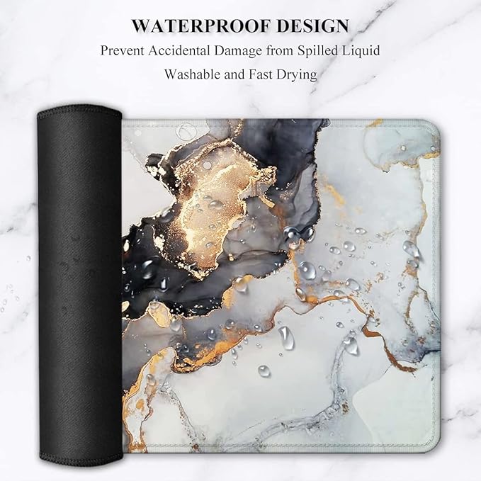 LATEEFAH Large Mouse Pad and Keyboard Wrist Rest, Desk Pad for Keyboard and Mouse, Extended Gaming Mouse Pad with Wrist Support, Waterproof Non-Slip Desk Mouse Mat for Office, Home