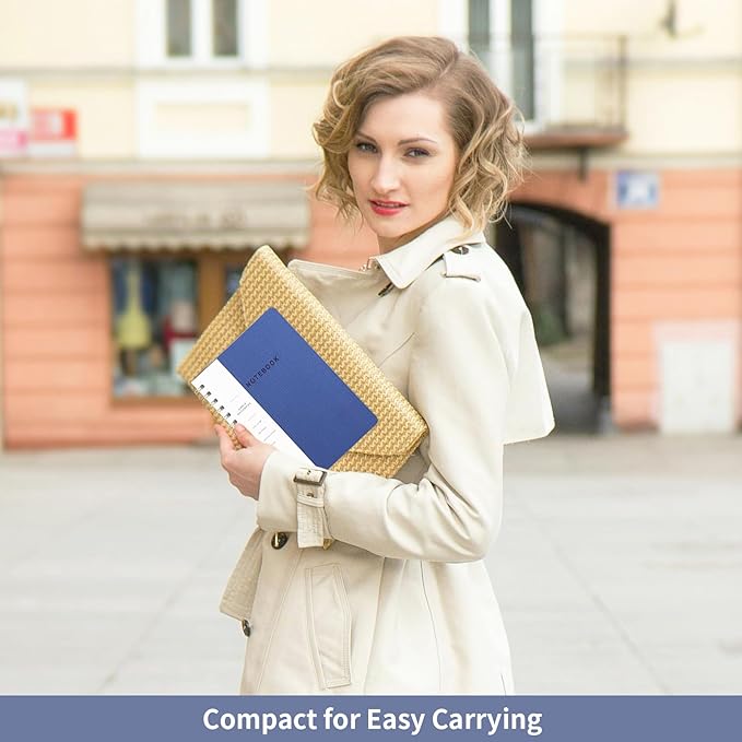 Lined Spiral Notebook College Ruled A5 Journal Book for Note Taking, 160 Pages Writing Journal for Office and Home School Supplies 5.75x8.125 inch (3pack-Navy Blue)