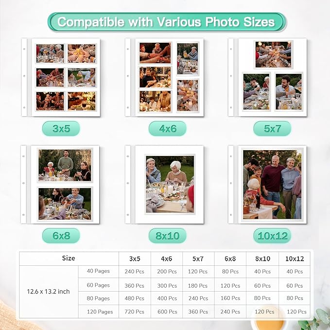 Popotop Photo Album Self Adhesive Scrapbook Album for 4x6 5x7 8x10 Pictures DIY Photo Book as Scrapbooking Supplies Kits, Birthday Gifts for Women Mom Wedding Baby Family Travel