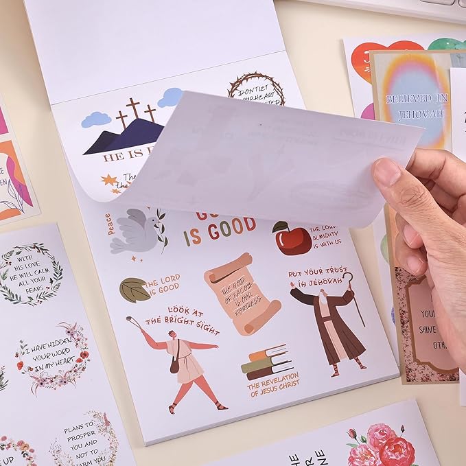 300+ Inspirational Christian Stickers, Waterproof Bible Verse Jesus Stickers for Water Bottles Laptop Scrapbook Journaling Planner, Bible Study Vision Board Supplies Christian Easter Gifts for Women