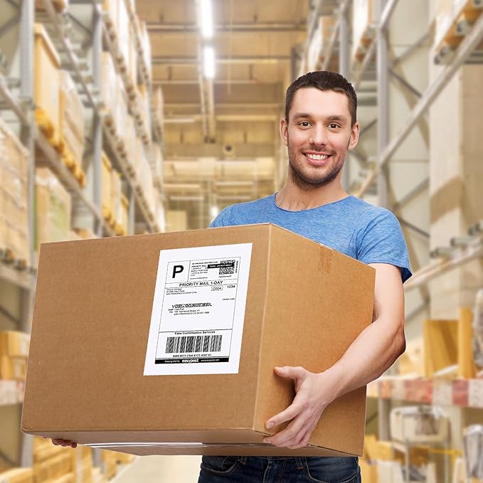 9527 Product Half Sheet Self Adhesive Shipping Labels for Laser & Inkjet Printers White Blank,2 Labels per Sheet (1000 Labels)