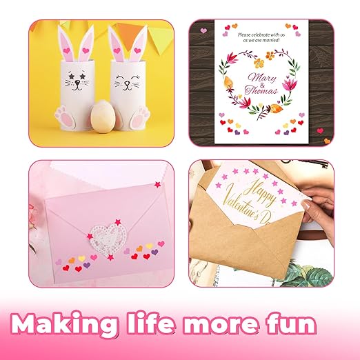 UCEC Heart Shape Single Paper Hole Puncher, Heart-Shape Handheld Hole Paper Punch, 1 Pack 1/4" Metal Single Hearts Hole Paper Punch with Soft-Handled for DIY Craft Tags Clothing Ticket