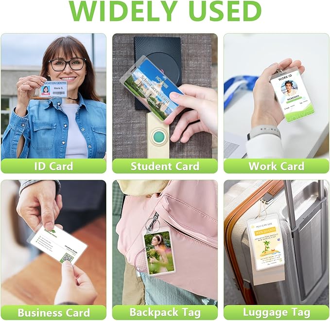 HOUYEE 100 Pack 5Mil Thermal Laminating Pouches, 2.5x4.25 Inches ID Badge Size Laminate Pouches with Hole, Ultra Clear Laminating Sheets, HeatSeal Laminator Pouches for ID Cards, Name Tags, Office Use