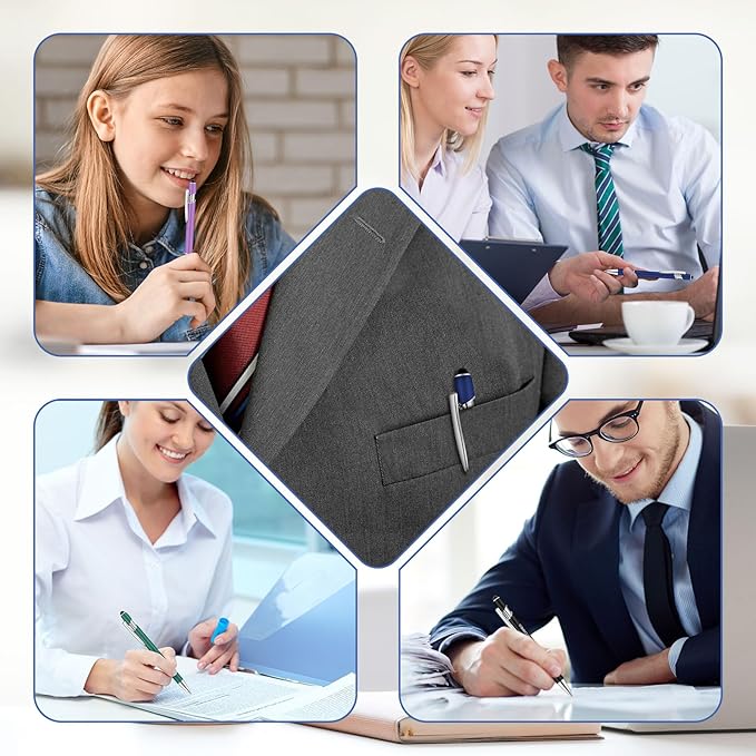 Leinuosen 72 Pcs Ballpoint Pen with Stylus Tip 1.0 mm/ 0.04 Inch Black Ink Metal Stylus Pen for Touch Screens 2 in 1 Stylus Ballpoint