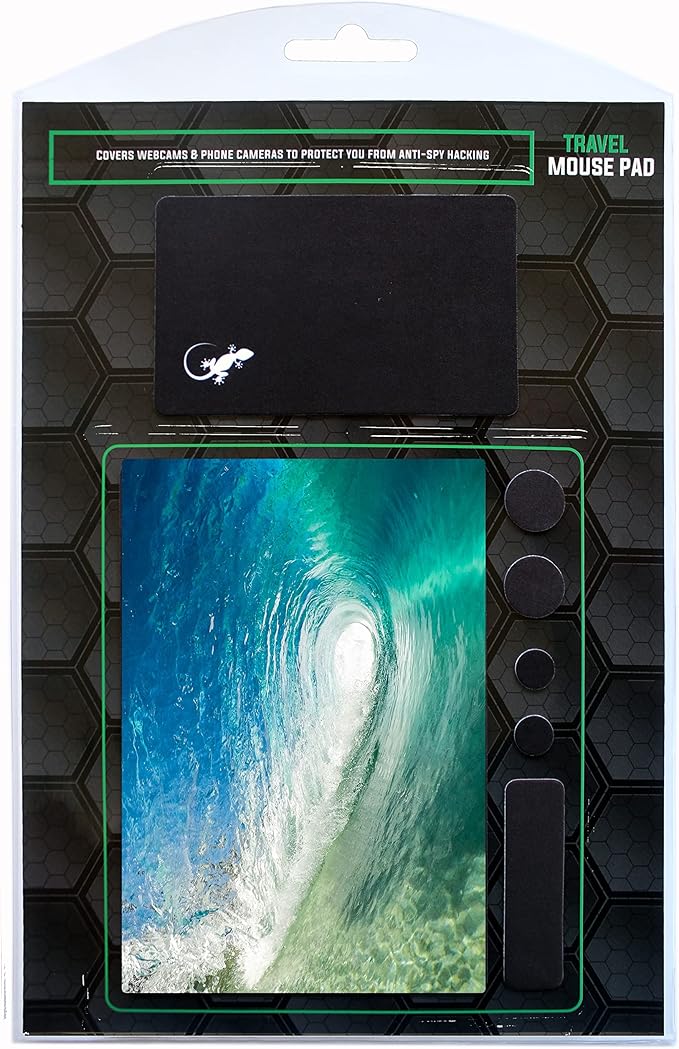 Adhesive Mouse Pad - Peel and Sticks to Any Surface - Travel Mouse Pad, Sticky for Any Surface - Excellent Tracking - Beach Barrel Wave