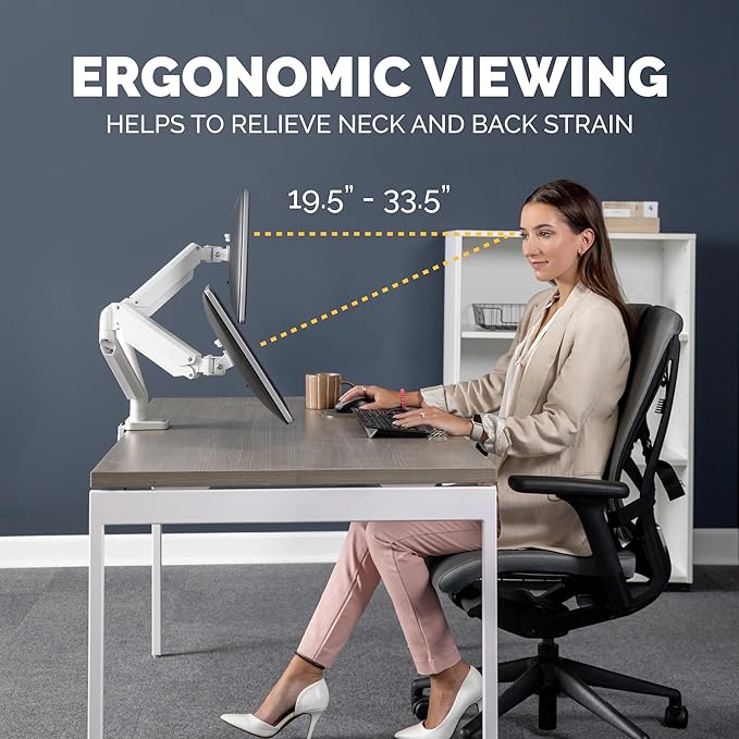 Fellowes Platinum Series Dual Monitor Arm for 40-Inch Monitors, Full Motion, 360° Rotation, VESA Mount with Grommet or Clamp, USB Ports, Ergonomic, White, 8056301