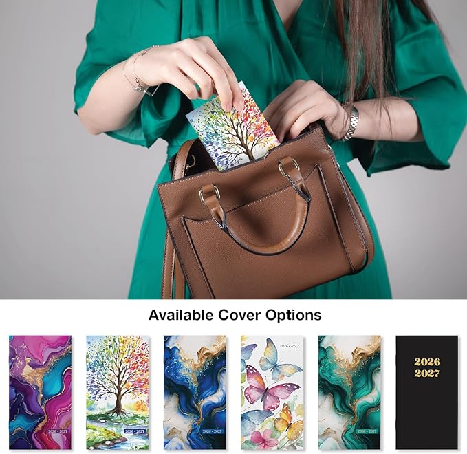 2-Year Monthly Pocket Planner/Pocket Calendar, 3.5"x6.5", 2026-2027: Weekly Planner/Weekly Agenda/Monthly Calendar Organizer (Tree Seasons)