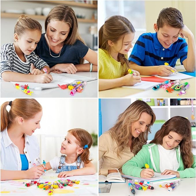 Multicolor Pen in One - Cute Pens for Kids - 60-Pack Multicolor Pens, Perfect for Birthdays and Children's Parties - Delightful Multi Color Pen Gifts