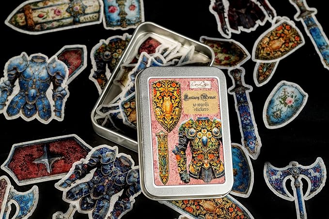 Fantasy Armor Sticker Tin 30 Stickers
